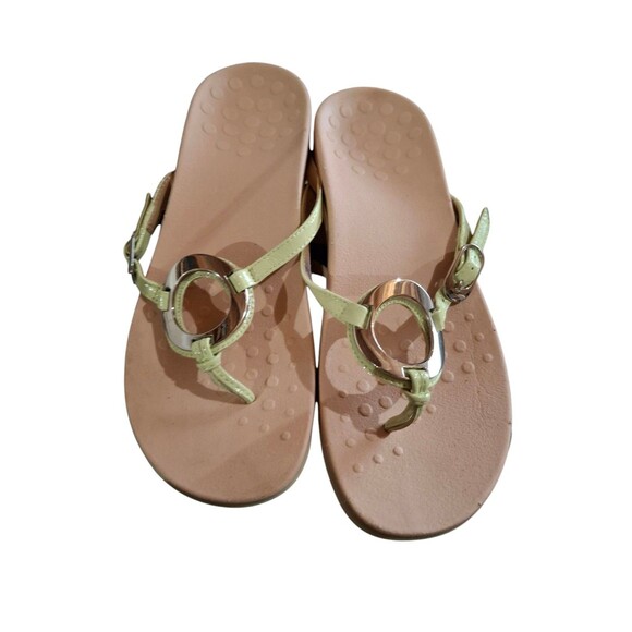Vionic Karina Women Shadow Lime Slide Thong Post Comfort Orthotic Sandal Size 9 - Picture 4 of 16